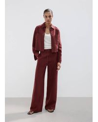 Mango - Straight-Fit Lyocell Trousers - Lyst