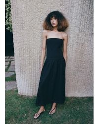 Mango - Schulterfreies Kleid Mit Durchbrochener Stickerei - Lyst