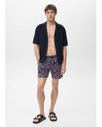 Mango - Maillot De Bain Imprimé Coraux Corail - Lyst