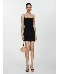 Mango - Straps Dress With Lace Detail - Lyst