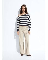 MANGO TEEN - Asymmetric Neckline Striped Jersey - Lyst