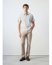 Mango - 100% Cotton Fine-Knit Polo Shirt - Lyst