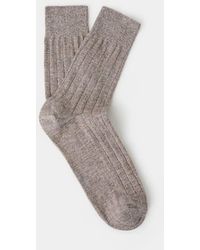 Mango - Ribbed Cotton Socks - Lyst