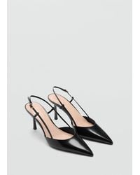 Mango - Pointed-Toe Leather Heeled Shoes - Lyst