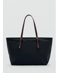 Mango - Shopper Bag With Buckle Details - Lyst