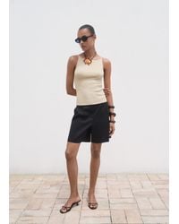 Mango - Fine Ribbed Knit Top - Lyst