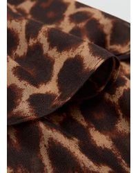 Mango - Leopard Print Foulard With Frayed Edges - Lyst
