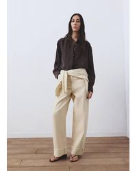 Mango - Balloon Jeans With Rolled-Up Hem - Lyst