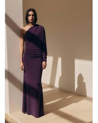 Mango - Asymmetrical Dress With Gathered Body - Lyst