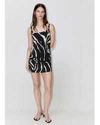 Mango - Short Zebra Print Dress - Lyst