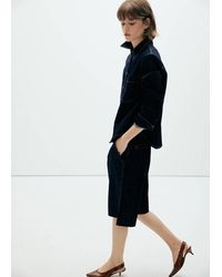 Mango - Straight Fit Pleat Bermuda Shorts - Lyst