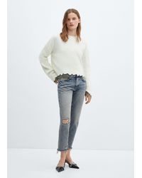 Mango - Ripped Low-rise Girlfriend Jeans Medium Vintage - Lyst