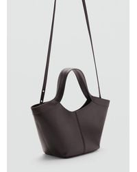 Mango - Leather Handbag - Lyst