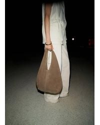 Mango - Suede Drawstring Bag - Lyst