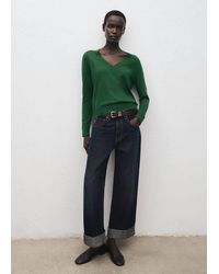 Mango - V-Neck Knit Sweater - Lyst