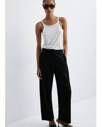 Mango - Straight Mid-Rise Trousers - Lyst