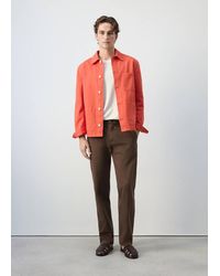 Mango - Regular Fit Cotton-Linen Overshirt - Lyst