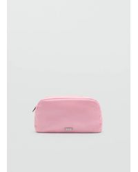 Mango - Satin Double-Pocket Vanity Bag - Lyst