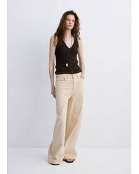 Mango - Openwork Knitted Waistcoat - Lyst