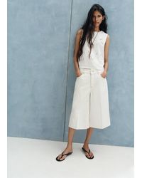 Mango - Embroidered Broderie Anglaise Top - Lyst