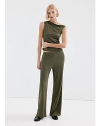 Mango - Straight-Fit Trousers With Elastic Waist - Lyst