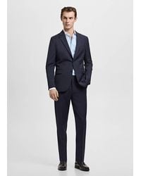 Mango - Striped-Print Slim-Fit Suit Shirt - Lyst