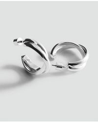 Mango - Interlinked Hoop Earrings - Lyst