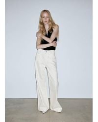 Mango - Wide Leg Jeans With Rhinestones - Lyst