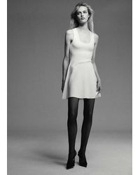 Mango - Fine-Knit Flared Dress - Lyst