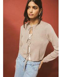 MANGO TEEN - Knitted Cardigan With Ties - Lyst