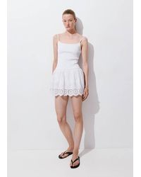 Mango - Short Cutwork Dress - Lyst