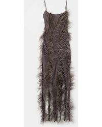 Mango Asymmetrical Dress With Embroidered Fringes in Pink