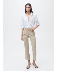 Mango - Flared Cropped Jeans With Pockets - Lyst
