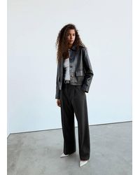 Mango - Straight-Fit Pleated Trousers - Lyst