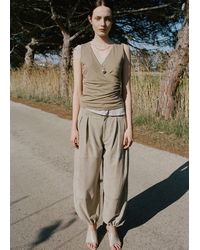 Mango - Ruched Wrap Top - Lyst