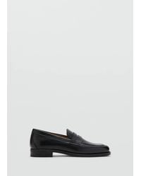 Mango - Leather Penny Loafers - Lyst