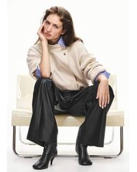 Mango - Round-Toe Leather Heeled Ankle Boots - Lyst