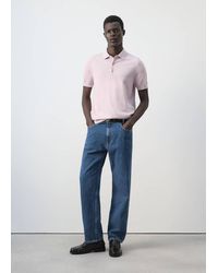 Mango - 100% Cotton Fine Knit Polo - Lyst