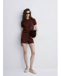 Mango - Fitted Knitted Shorts - Lyst
