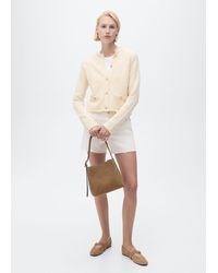 Mango - Strick-Cardigan Mit Ausgefransten Abschlüssen - Lyst