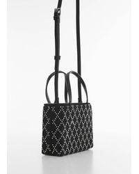 Mango - Bag With Double Handle And Rhinestone Detail - Lyst