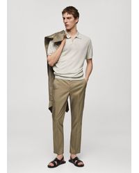 Mango - Short-sleeve Knitted Polo Shirt Ice - Lyst