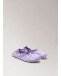 Mango - Satin Ballet Flats With Elastic - Lyst