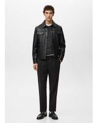 Mango - Faux-Leather Jacket With Pockets - Lyst
