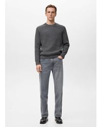 Mango - Jeans Moby Straight-Fit Grigio Chiaro Denim - Lyst