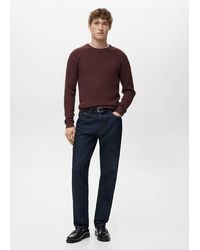 Mango - Fine Rib-Knit Cotton Sweater - Lyst