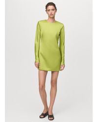 Mango - Open-Back Satin-Effect Dress - Lyst
