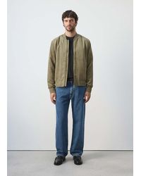 Mango - Suede-Effect Bomber Jacket - Lyst