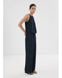 Mango - Wide Leg Mid-Rise Jeans - Lyst