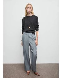 Mango - Wideleg Trousers With Elastic Waist - Lyst